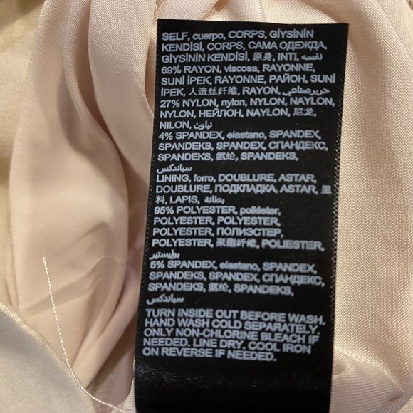 Bebe Light Tan Neckline Lace Up Dress Size Large - Picture 7 of 8